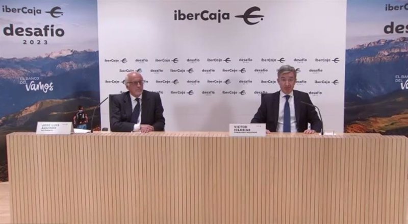 El presidente de Ibercaja, José Luis Aguirre, y el CEO, Víctor Iglesias | IBERCAJA ep el presidente de ibercaja jose luis aguirre y el ceo victor iglesias