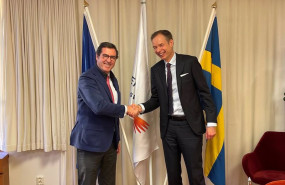 ep el presidente de la ceoe antonio garamendi i y el presidente de la patronal sueca fedrik persson