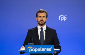 ep el presidente del pp pablo casado en una rueda de prensa en genova