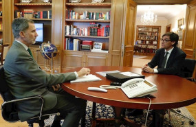 ep el rey felipe vi con el ministro de sanidad salvador illa