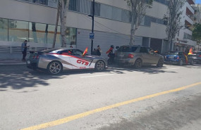 ep vehiculos participantes en la manifestacion organizada por vox contra el gobierno en ibiza
