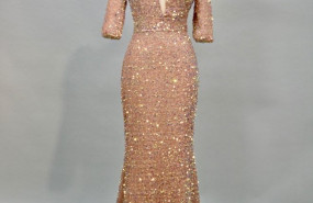 alquilar vestido dorado lentejuelas 1