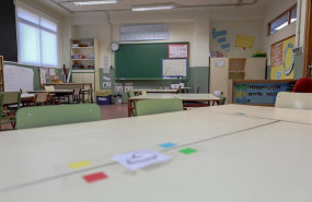 ep aula vacia en un colegio de madrid donde las clases estan suspendidas desde este pasado miercoles