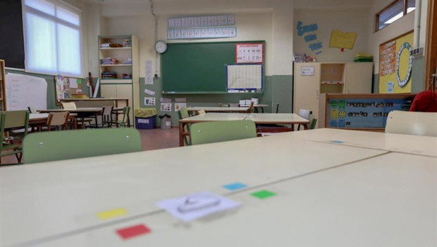 ep aula vacia en un colegio de madrid donde las clases estan suspendidas desde este pasado miercoles
