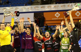 ep el bara celebra su victoria en la copa del rey 2019 de hockey patines