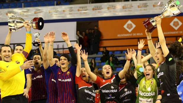 ep el bara celebra su victoria en la copa del rey 2019 de hockey patines