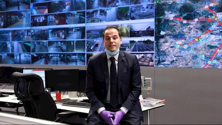 ep ignacio aguado en el centro de pantallas del cosorcio regional de transportes de madrid