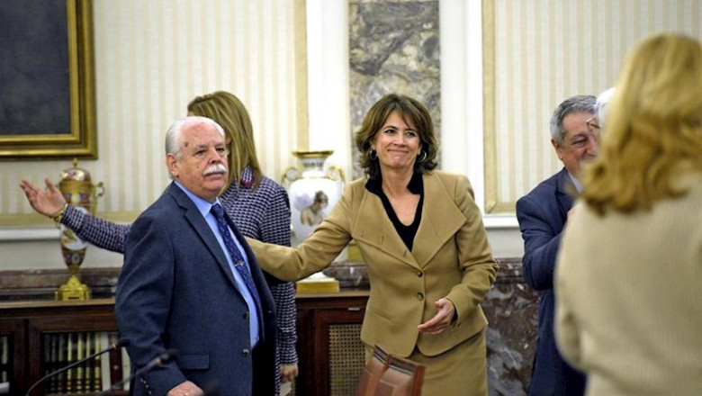 ep la fiscal general del estado dolores delgado saluda al teniente fiscal del supremo luis navajas