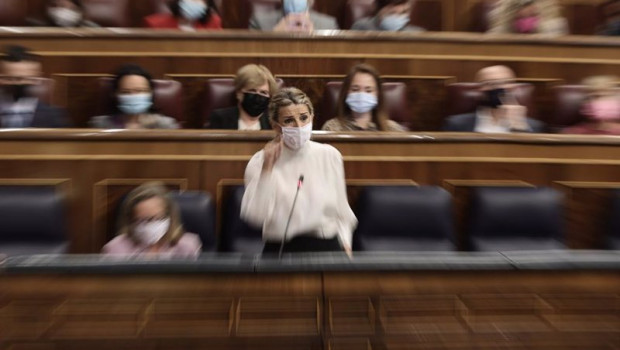 ep la vicepresidenta segunda y ministra de trabajo y economia social yolanda diaz interviene en una