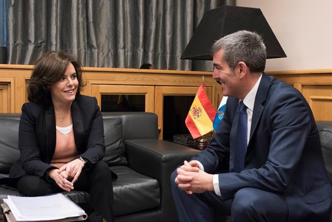 La vicepresidenta del Gobierno junto al presidente de Canarias en su reunión hoy | CEDIDA POR GOBCAN - ARTURO RODRIGUEZ ep la vicepresidentagobiernoal presidentecanariassu reunion hoy