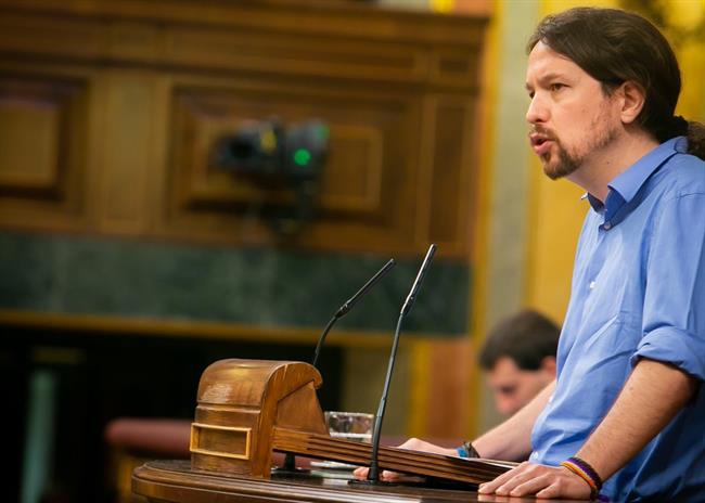 Pablo Iglesias, líder de Podemos, en la tribuna del Congreso | CONGRES ep pablo iglesias liderpodemos entribunacongreso