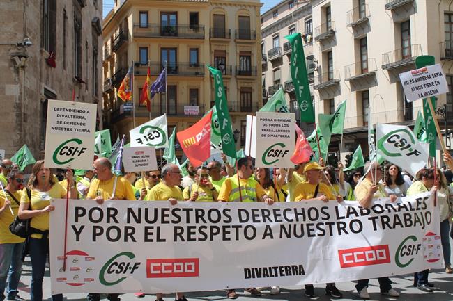 Protesta CSIF y CCOO por Divalterra | REMITIDA - Archivo ep protesta csifccoodivalterra