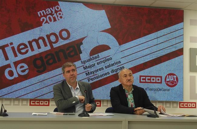 Unai Sordo y Pepe Álvarez manifestación 1 de mayo | EUROPA PRESS ep unai sordopepe alvarez manifestacion 1mayo