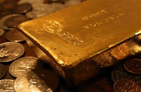 Gold bars, coins, mining, metals