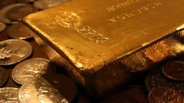 Gold bars, coins, mining, metals