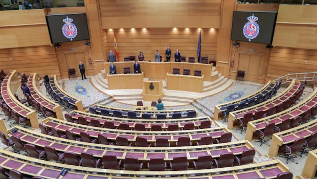 ep imagen del ultimo pleno del senado el pasado 17 de marzo con el hemiciclo practicamente vacio