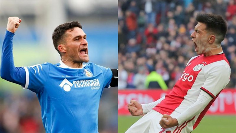 Jorge Molina y Lisandro Martínez celebran goles con sus respectivos equipos, Getafe y Ajax | AFP7/EP ep jorge molina y lisandro martinez celebran goles con sus respectivos equipos getafe y ajax