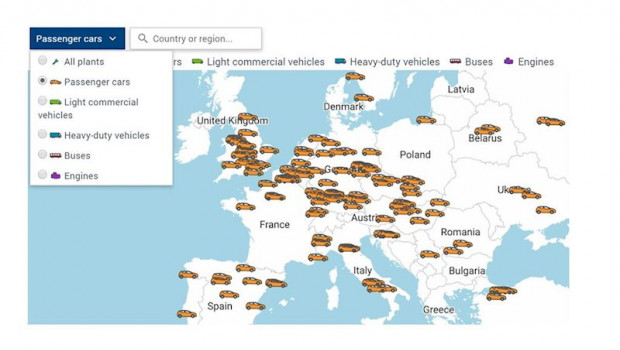 ep mapa de fabricas de vehiculos en europa