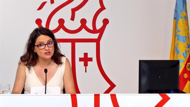 Mónica Oltra en la rueda de prensa del Consell | GVA ep monica oltrala ruedaprensaconsell
