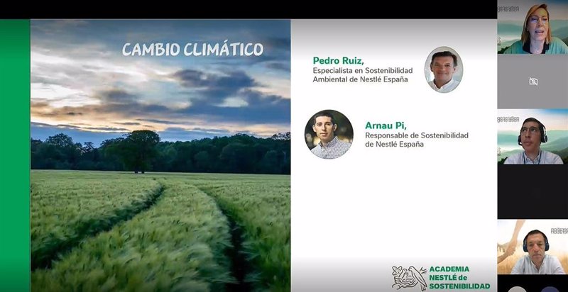 ep sesion online de academia nestle de sostenibilidad arnau pi pedro ruiz y neus martinez de nestle