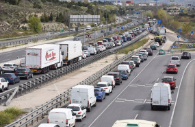 ep trafico en la a 3 a la altura de rivas el dia en que arranca la operacion salida de semana santa