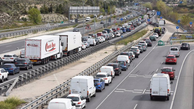 ep trafico en la a 3 a la altura de rivas el dia en que arranca la operacion salida de semana santa