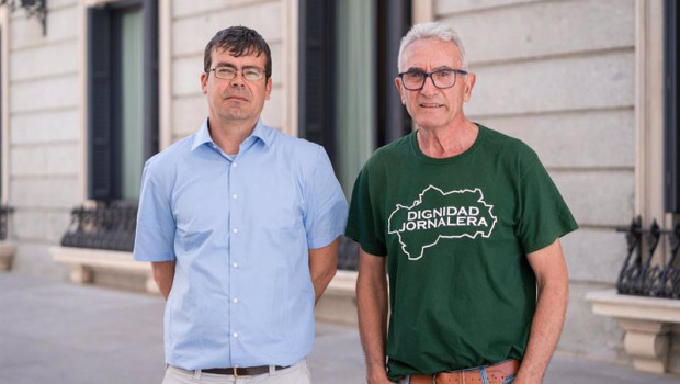 ep el diputado de unidas podemos en el congreso pedro honrubia i y el lider sindical y exdiputado de