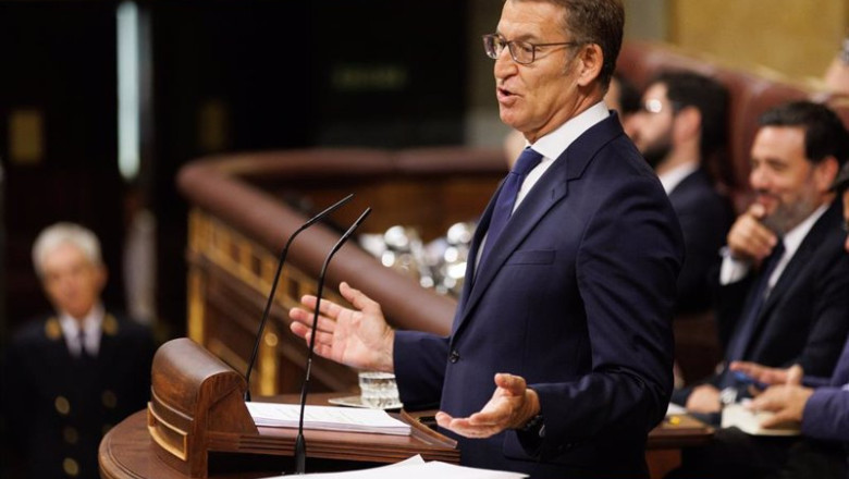ep el lider del pp y candidato a la presidencia del gobierno alberto nunez feijoo interviene durante ep el lider del pp y candidato a la presidencia del gobierno alberto nunez feijoo interviene durante
