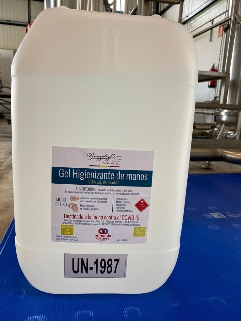 ep gonzalez byass produce y distribuye gel hidroalcoholio para luchar contra el coronavirus