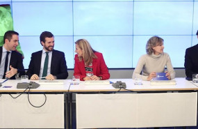 ep i-d el secretario general del pp teodoro garcia egea el presidente del partido popular pablo