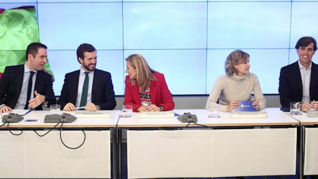 ep i-d el secretario general del pp teodoro garcia egea el presidente del partido popular pablo
