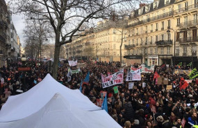 ep manifestacion contra la reforma de las pensiones durante la huelga indefinida en francia