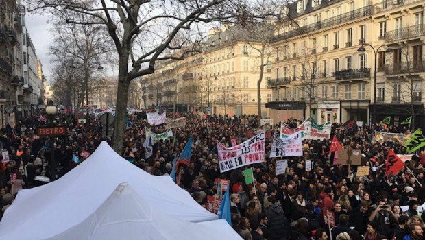 ep manifestacion contra la reforma de las pensiones durante la huelga indefinida en francia
