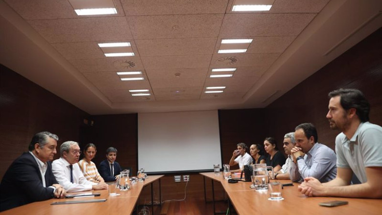 Reunión de la Junta con los trabajadores de Abengoa, en Sevilla. | EUROPA PRESS ep reunion de la junta con los trabajadores de abengoa en sevilla