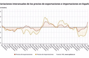 ep variaciones interanuales de los precios de exportaciones e importaciones en espana