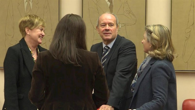 Captura de pantalla del ministro de Justicia, Juan Carlos Campo (3i) junto a otros miembros del Departamento para informar sobre las líneas generales de su política, en el Congreso de los Diputados, en Madrid (España), a 17 de febrero de 2020. | EUROPA PRESS TV - Archivo ep captura de pantalla del ministro de justicia juan carlos campo 3i junto a otros miembros del