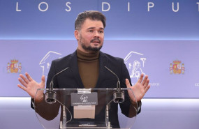 ep el portavoz de erc en el congreso gabriel rufian interviene en una rueda de prensa previa a una