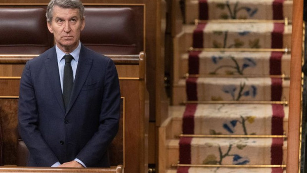 ep el presidente del pp alberto nunez feijoo durante una sesion plenaria extraordinaria en el