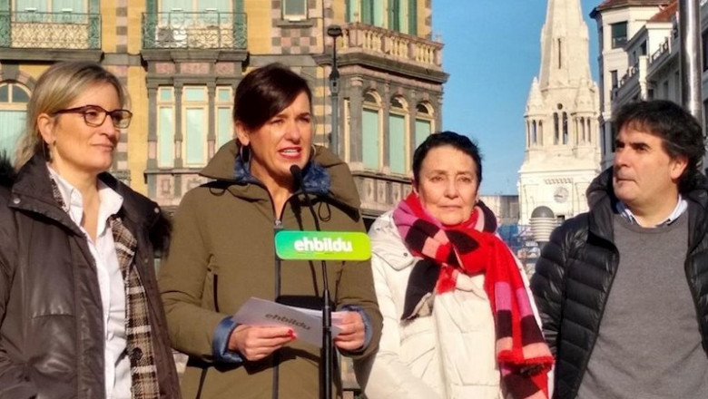 ep la parlamentaria de eh bildu jasone agirre en una comparencia ante los medios de comunicacion de