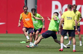ep primera sesion del fc barcelona en la fase 3 de regreso a los entrenamientos en laliga santander
