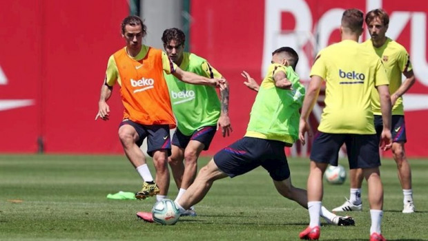 ep primera sesion del fc barcelona en la fase 3 de regreso a los entrenamientos en laliga santander
