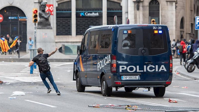 ep protestas en barcelona de grupos independentistas tras la sentencia del supremo que condenaba a