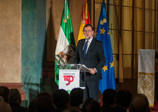 Rajoy, en el cierre de actos conmemorativos de los 150 años del Diario de Cádiz | EUROPA PRESS ep rajoy encierreactos conmemorativoslos 150 anosdiariocadiz