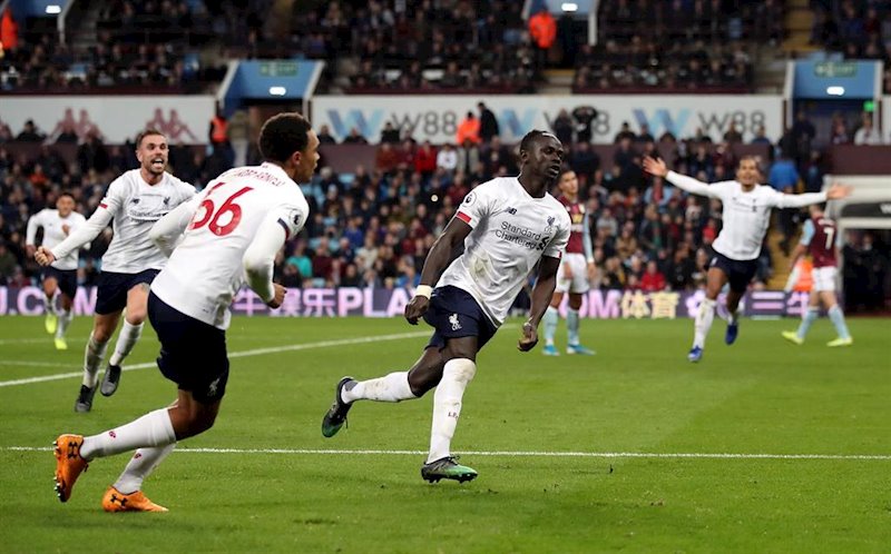 ep sadio mane marca un gol para el liverpool
