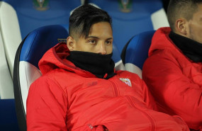 ep sevillas player arana on the bench before copa del rey match between leganes and sevilla at the