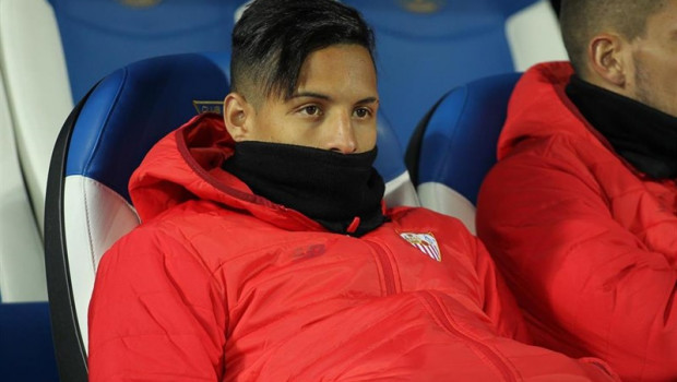 ep sevillas player arana on the bench before copa del rey match between leganes and sevilla at the