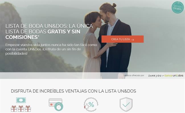Web de la lista de bodas Un&Dos fruto del acuerdo de Bankia y Zankyou | ZANKYOU ep webla listabodas undos frutoacuerdobankiazankyou