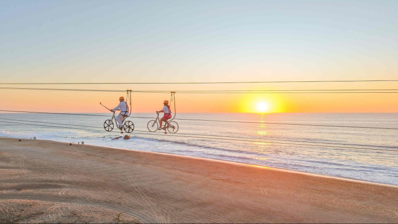 tirolina en bicileta 