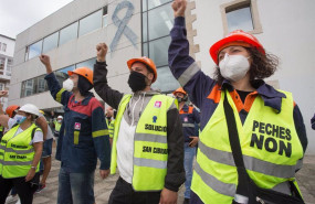 ep concentracion de los trabajadores de alcoa en san cibrao para reivindicar la importancia de su