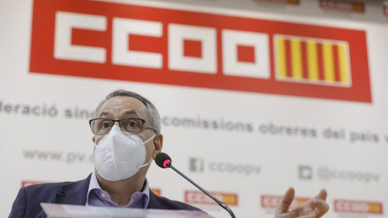El ex secretario general de CCOO PV, Arturo León, este miércoles en rueda de prensa. | ROBER SOLSONA - Europa Press ep el ex secretario general de ccoo pv arturo leon este miercoles en rueda de prensa